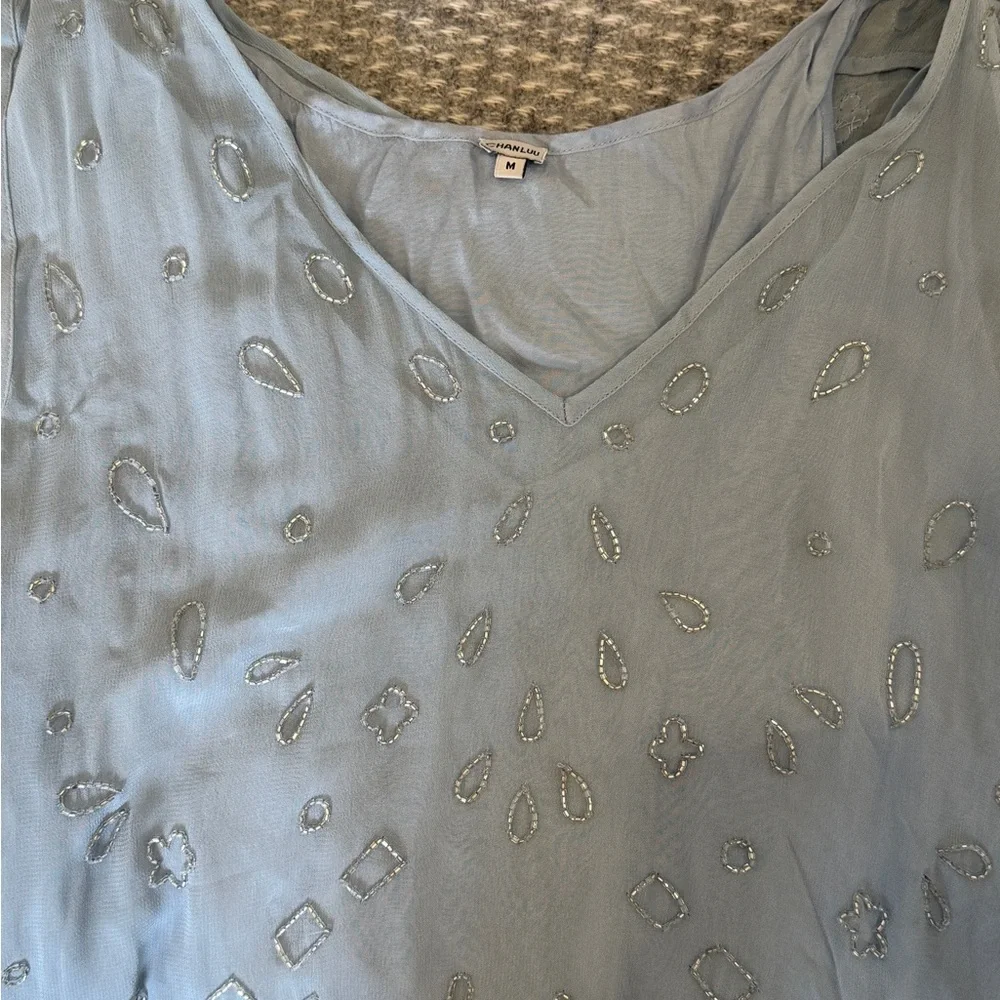 Chan Luu Light Blue Sleeveless Shift Dress - Picture 3 of 5